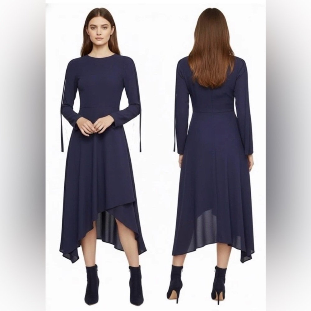 BCBGMAXAZRIA Hankerchief Hem dress in Navy